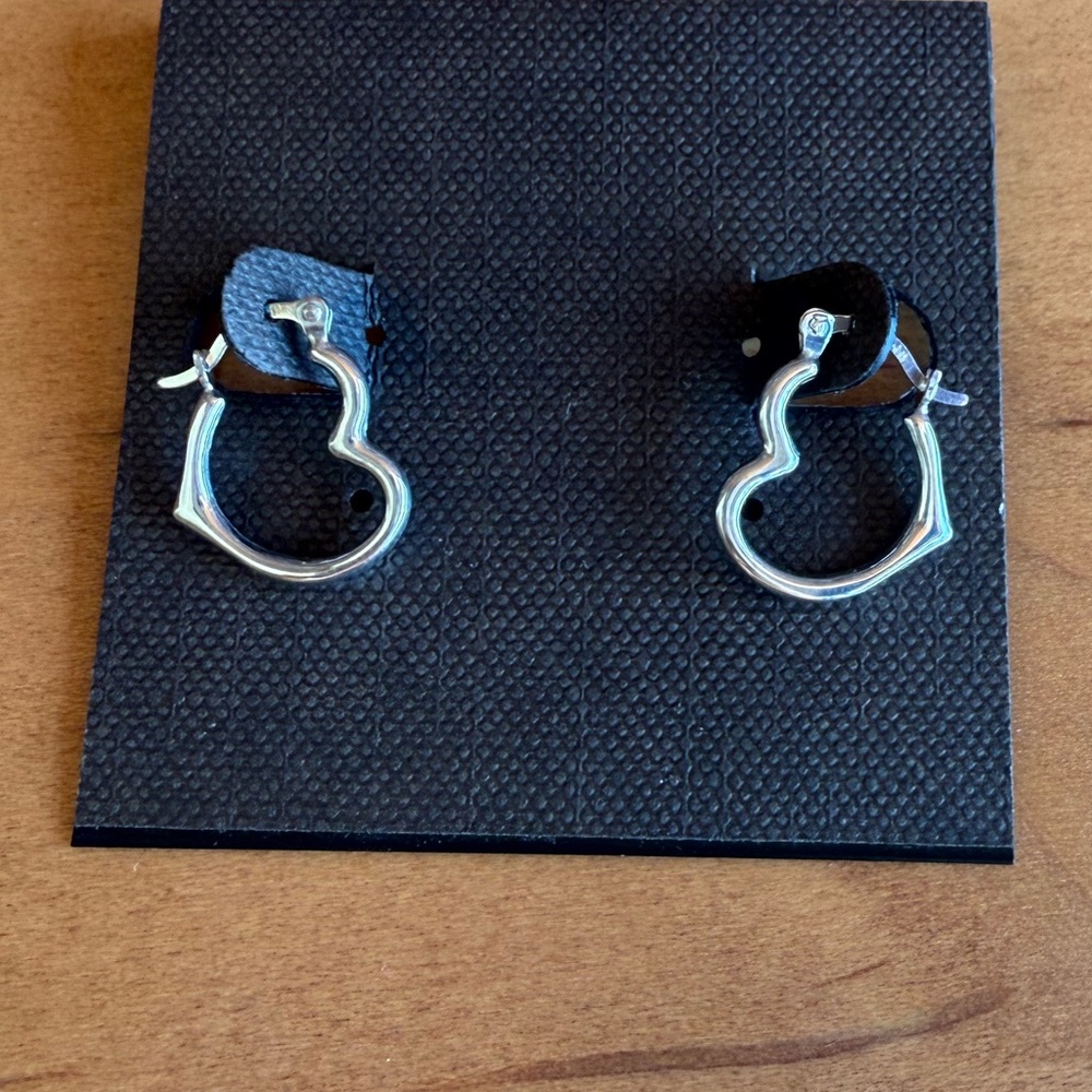 Sterlings silver heart hoop earrings